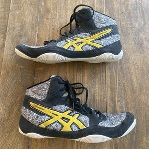 Boys ASICS Snapdown Wrestling Shoes Sneakers Boys 6.5 Lace Up Black Gold